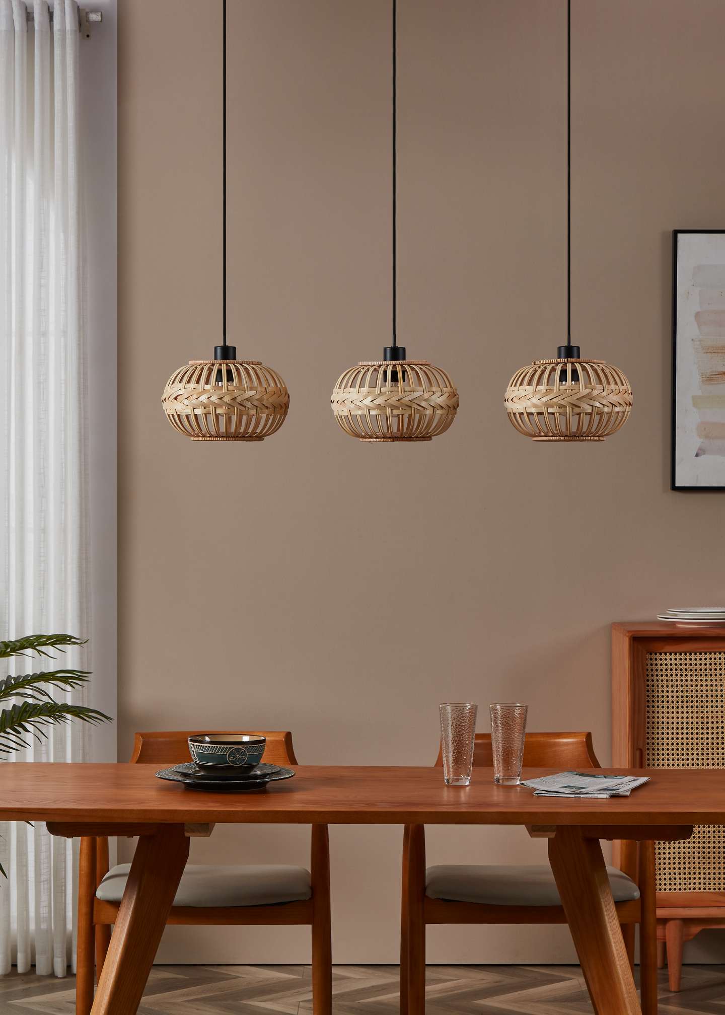 Riippuvalaisin EGLO Amsfield 1 3-osainen 3xE27 40W puu