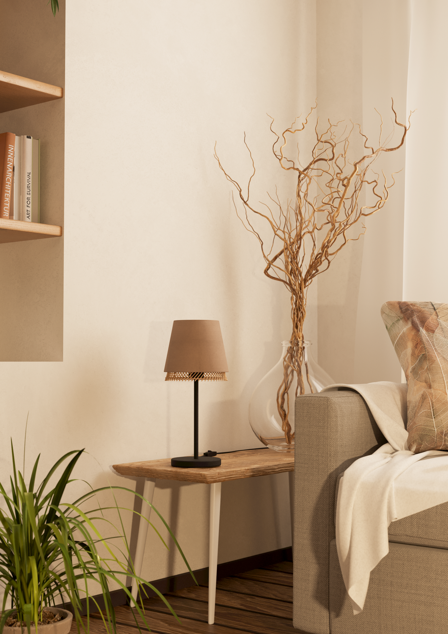 Pöytävalaisin EGLO Tabley E27 40W pellava/puu/musta