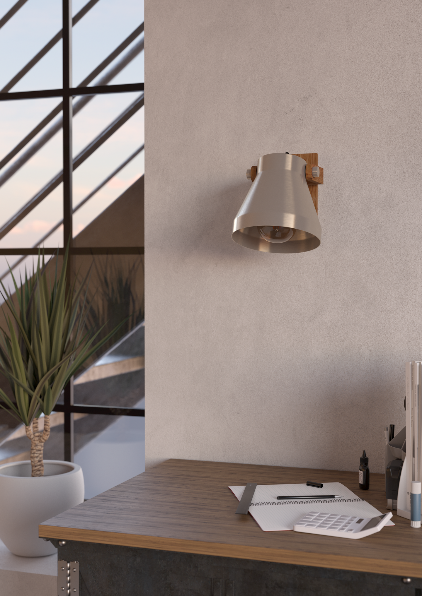 Seinävalaisin EGLO Cawton E27 40W puu/teräs