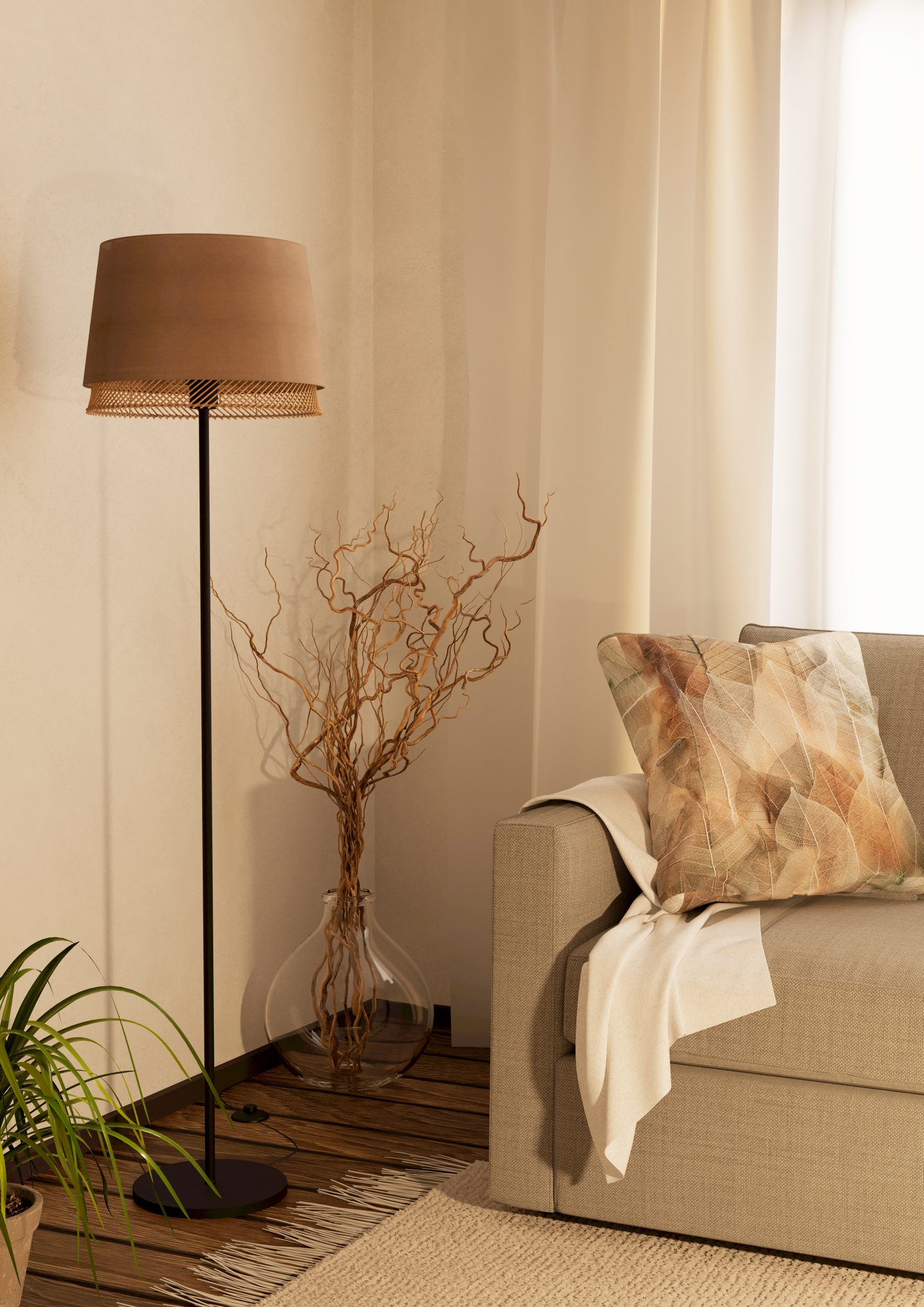 Lattiavalaisin EGLO Tabley E27 40W pellava/puu/musta