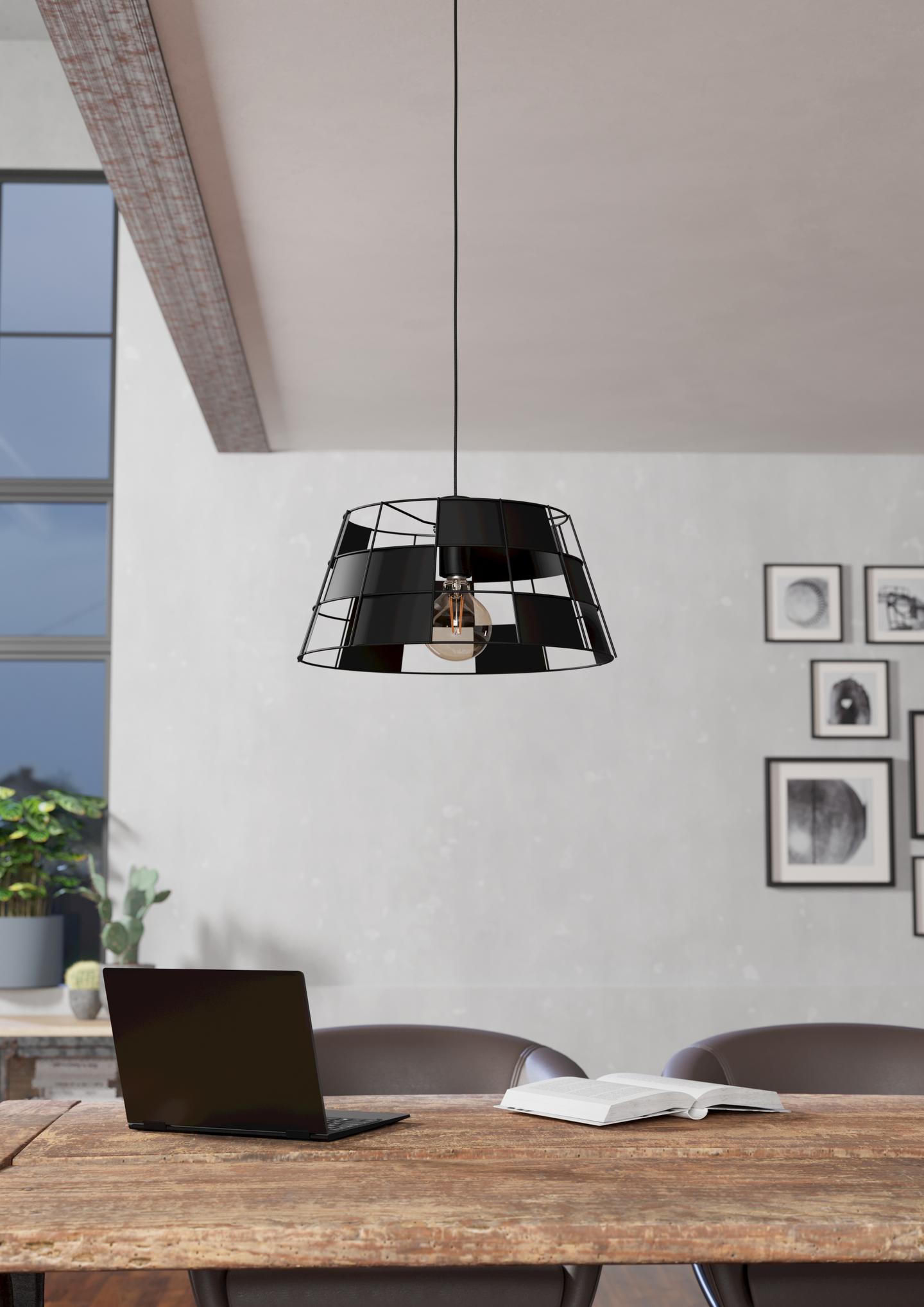 Riippuvalaisin EGLO Pontefract 42cm E27 40W musta