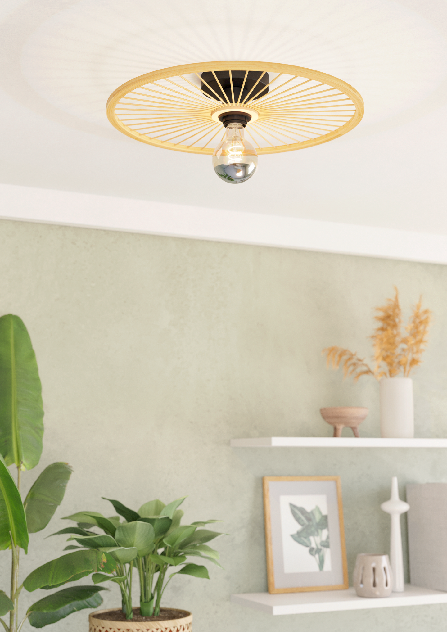 Kattovalaisin EGLO Leominster 45cm E27 40W bambu