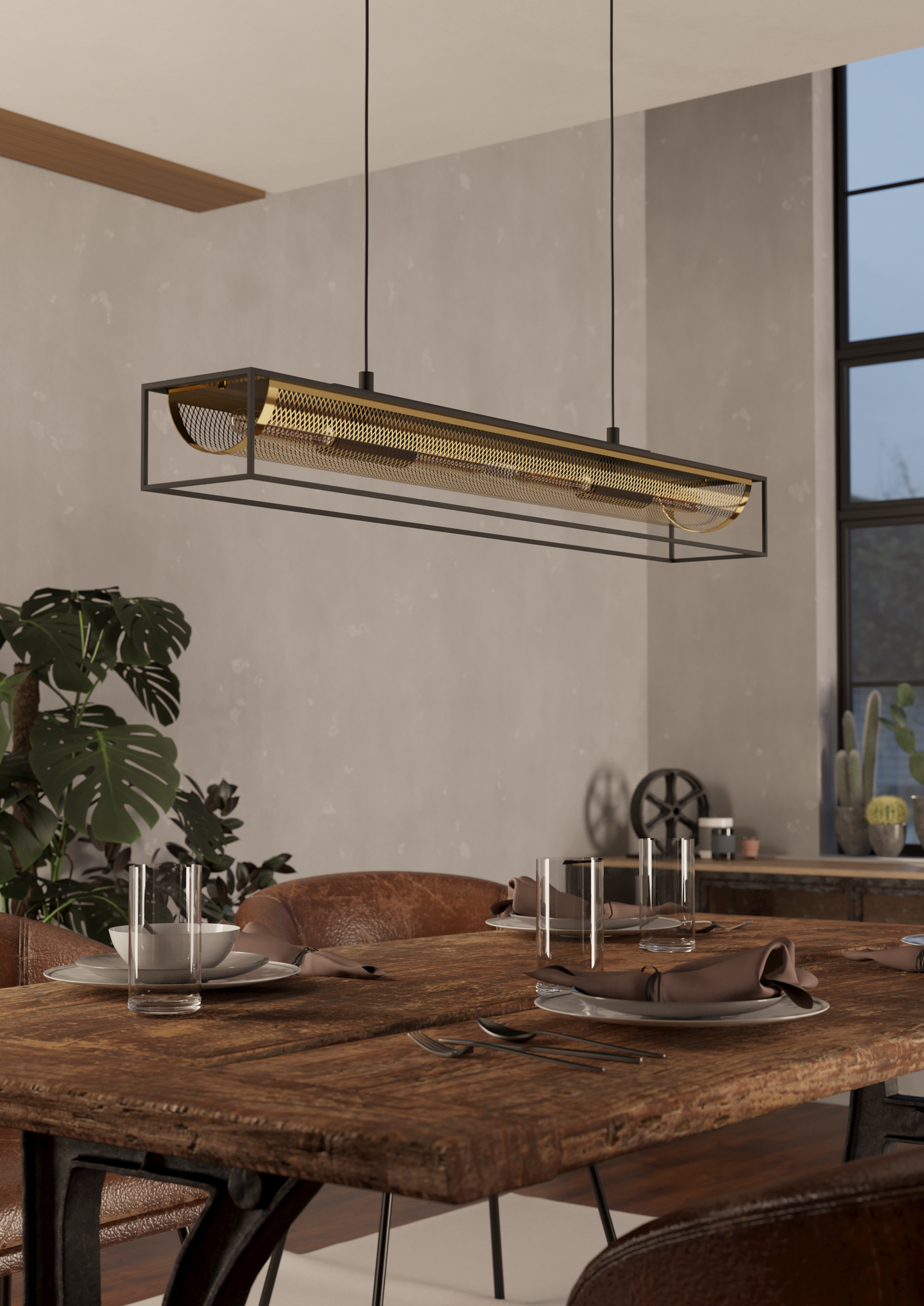 Riippuvalaisin EGLO Nohales 4xE27 40W messinki/musta