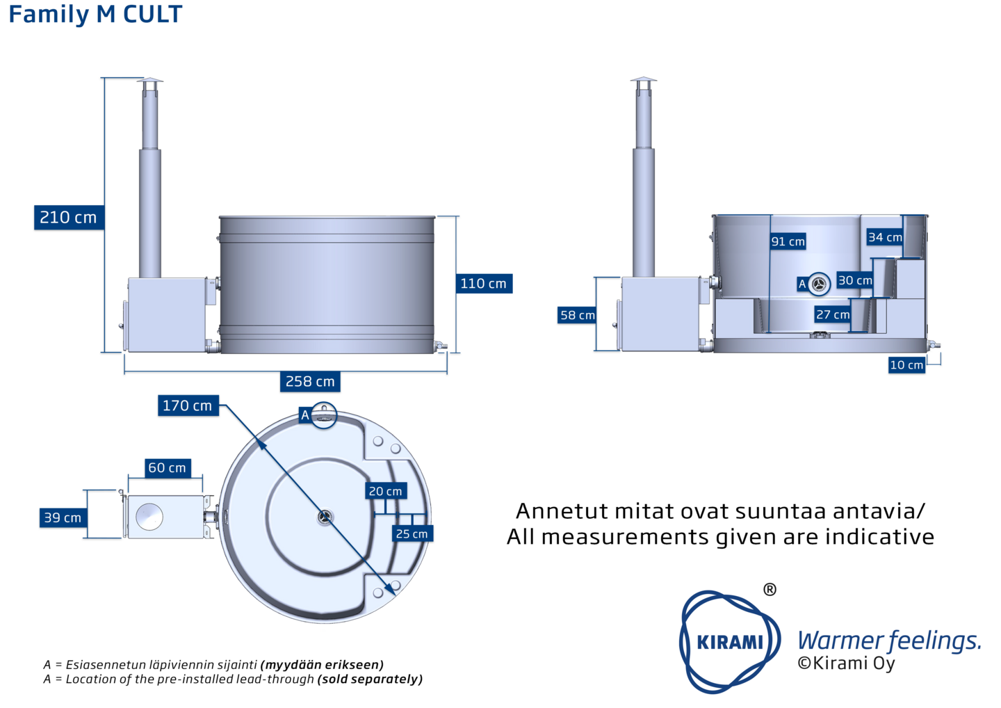 Kylpytynnyri Kirami Family M CULT-si EP musta/merensininen