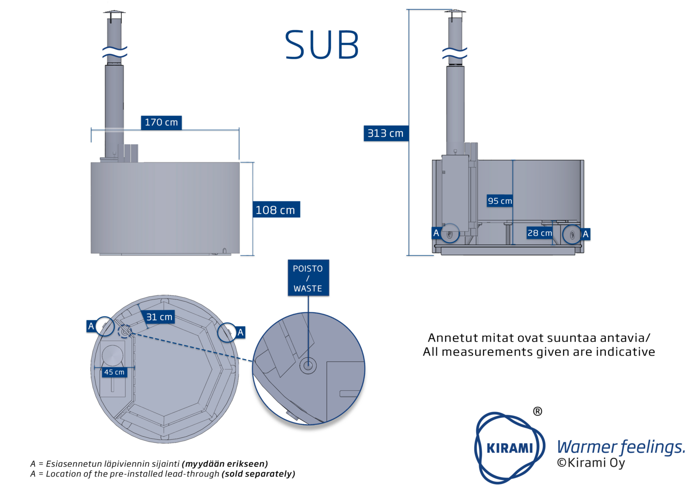 Kylpytynnyri Kirami Woody M Cube