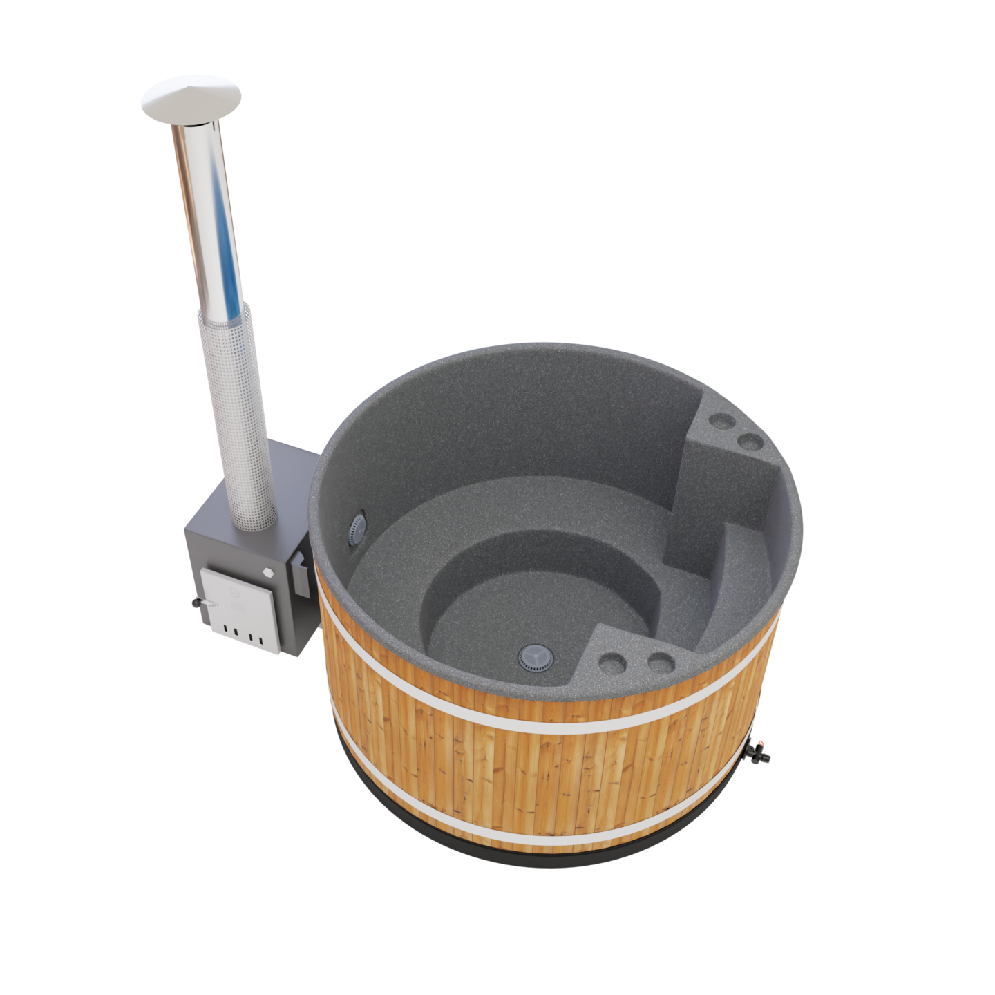 Kylpytynnyri Kirami Family M Macu lämpöpuu/harmaa