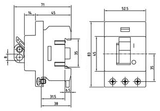 Pääkytkin Hager SH180 3X80A 0-1 400V