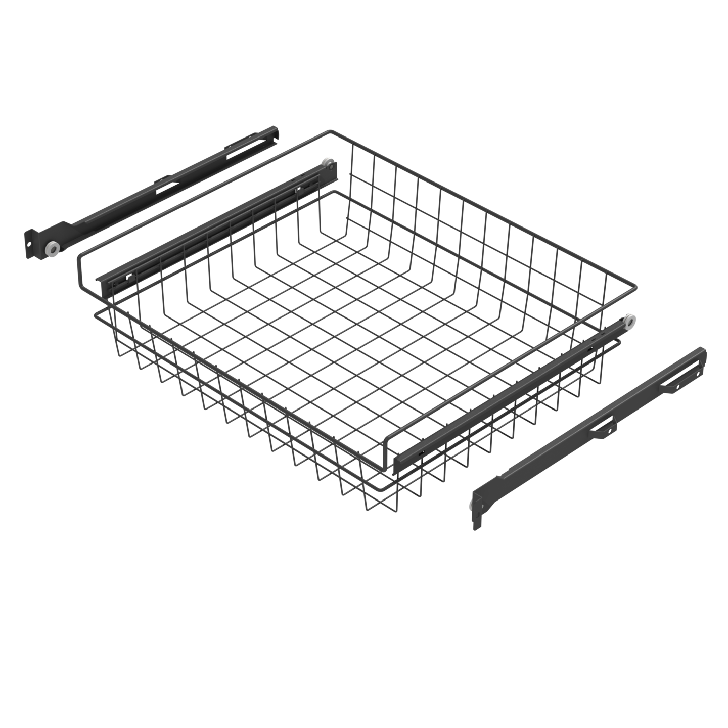 Rullakiskokori LM 604 matala antrasiitti 60 cm kaappiin
