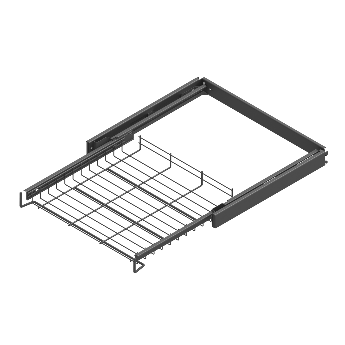 Ulosvedettävä hyllytaso LM 641 kehyksellä M500 antrasiitti