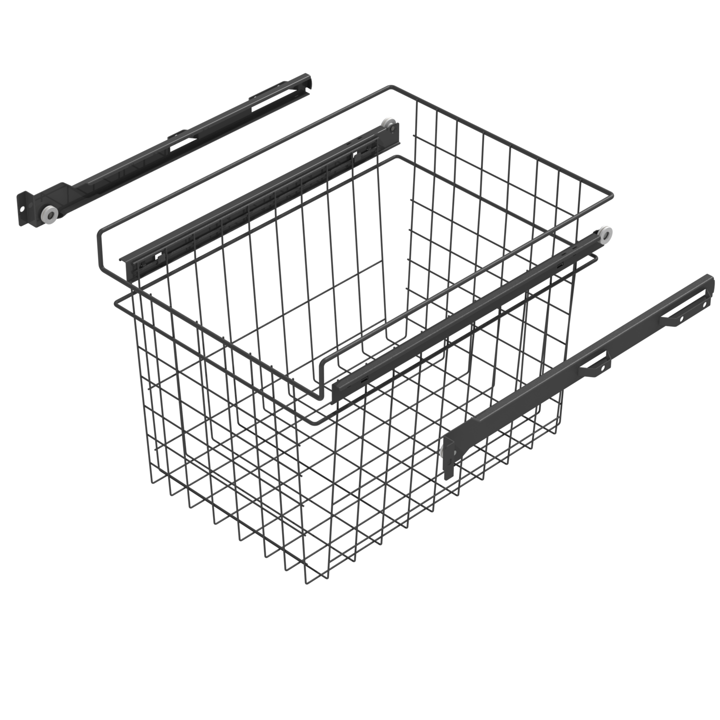 Rullakiskokori LM 601 korkea antrasiitti 40 cm kaappiin