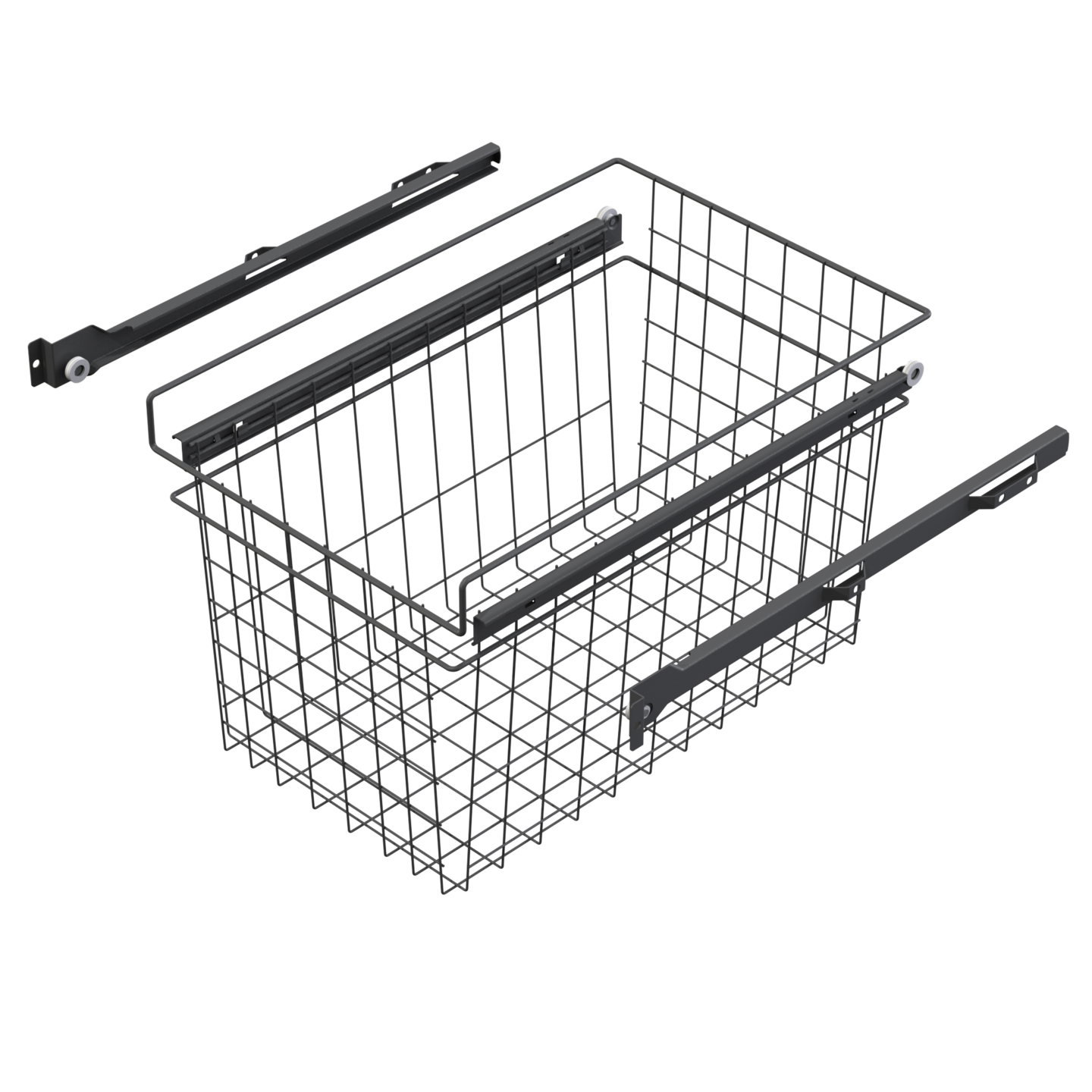 Rullakiskokori LM 611 korkea antrasiitti 40 cm kaappiin