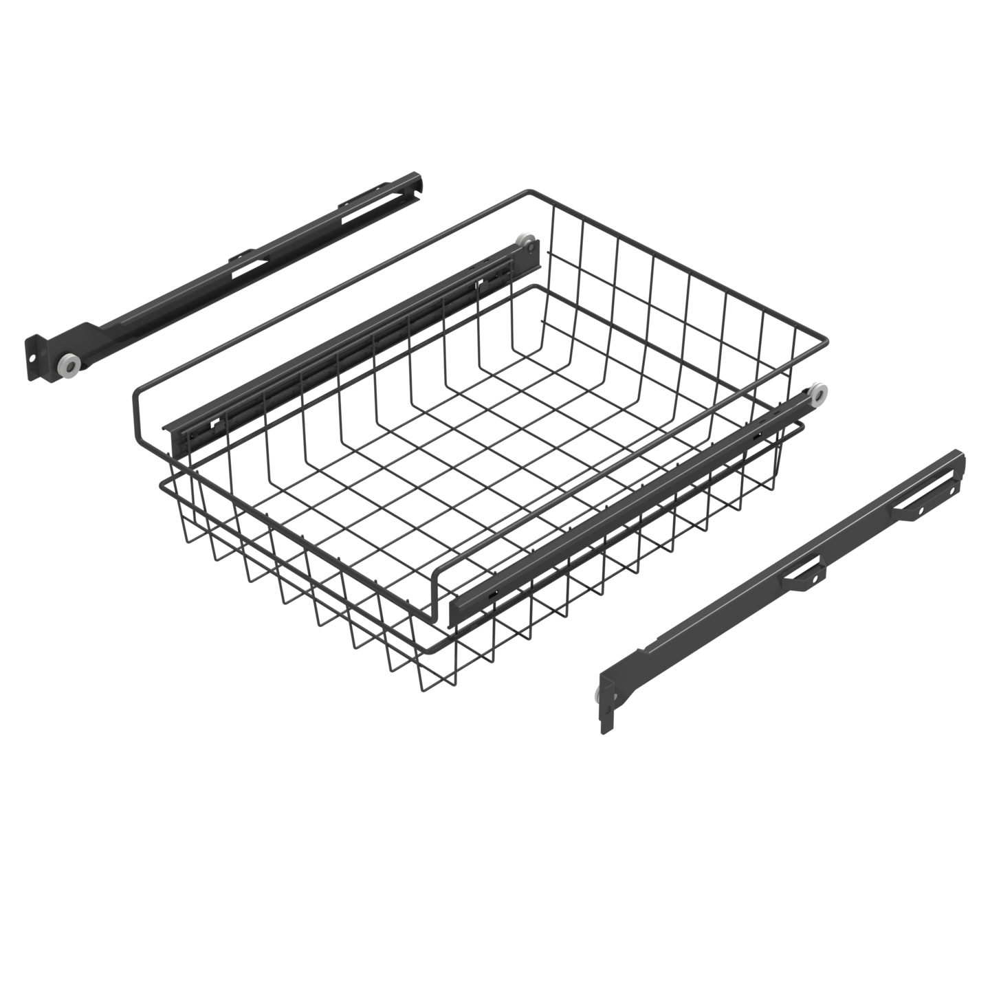 Rullakiskokori LM 600 matala antrasiitti 40 cm kaappiin