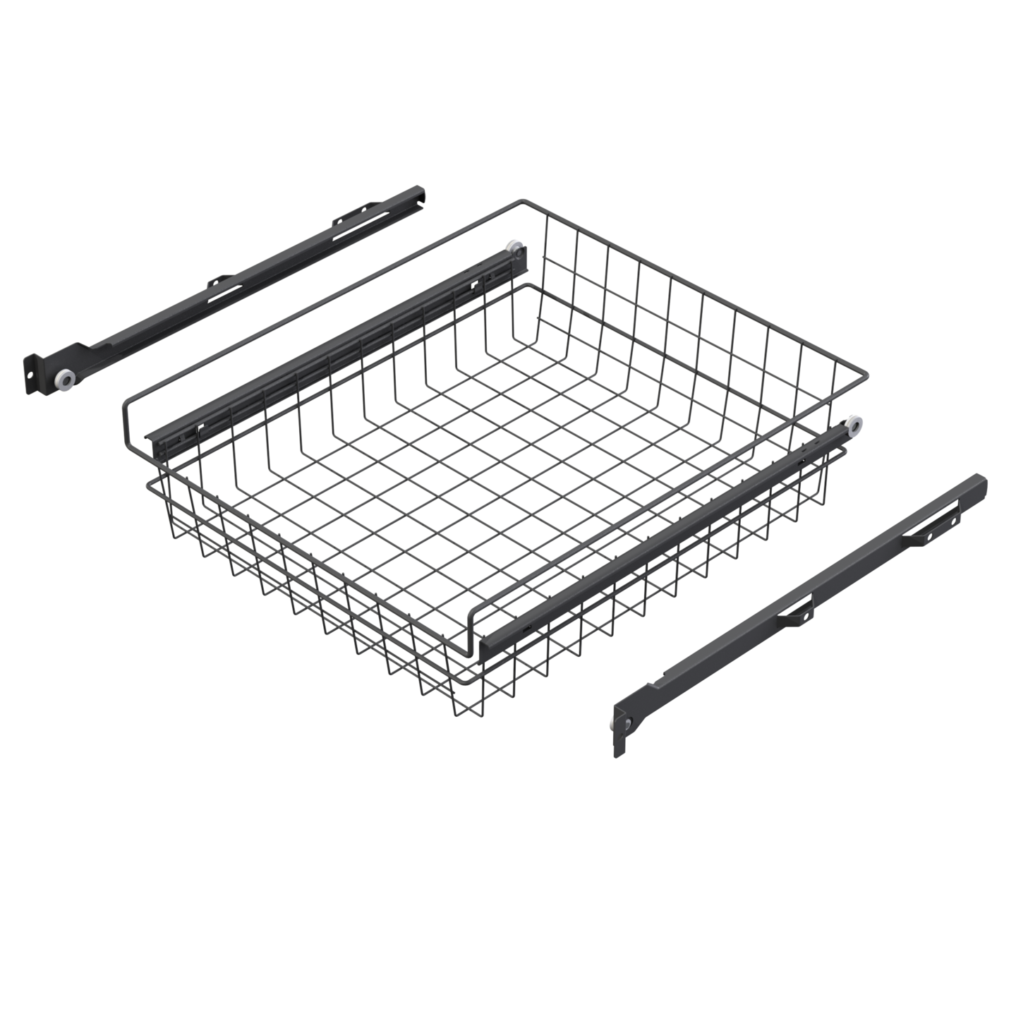 Rullakiskokori LM 612 matala antrasiitti 50 cm kaappiin