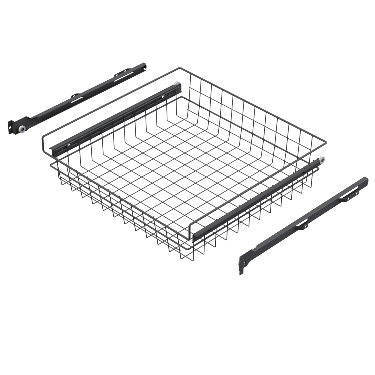 Rullakiskokori LM 614 matala antrasiitti 60 cm kaappiin