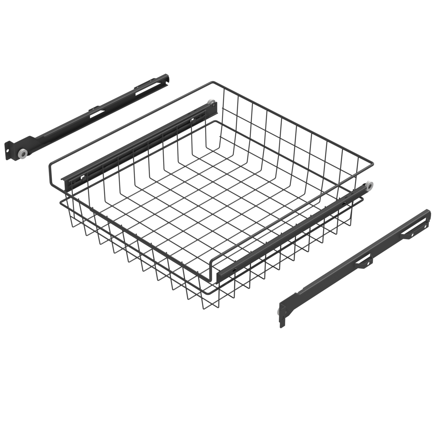 Rullakiskokori LM 602 matala antrasiitti 50 cm kaappiin