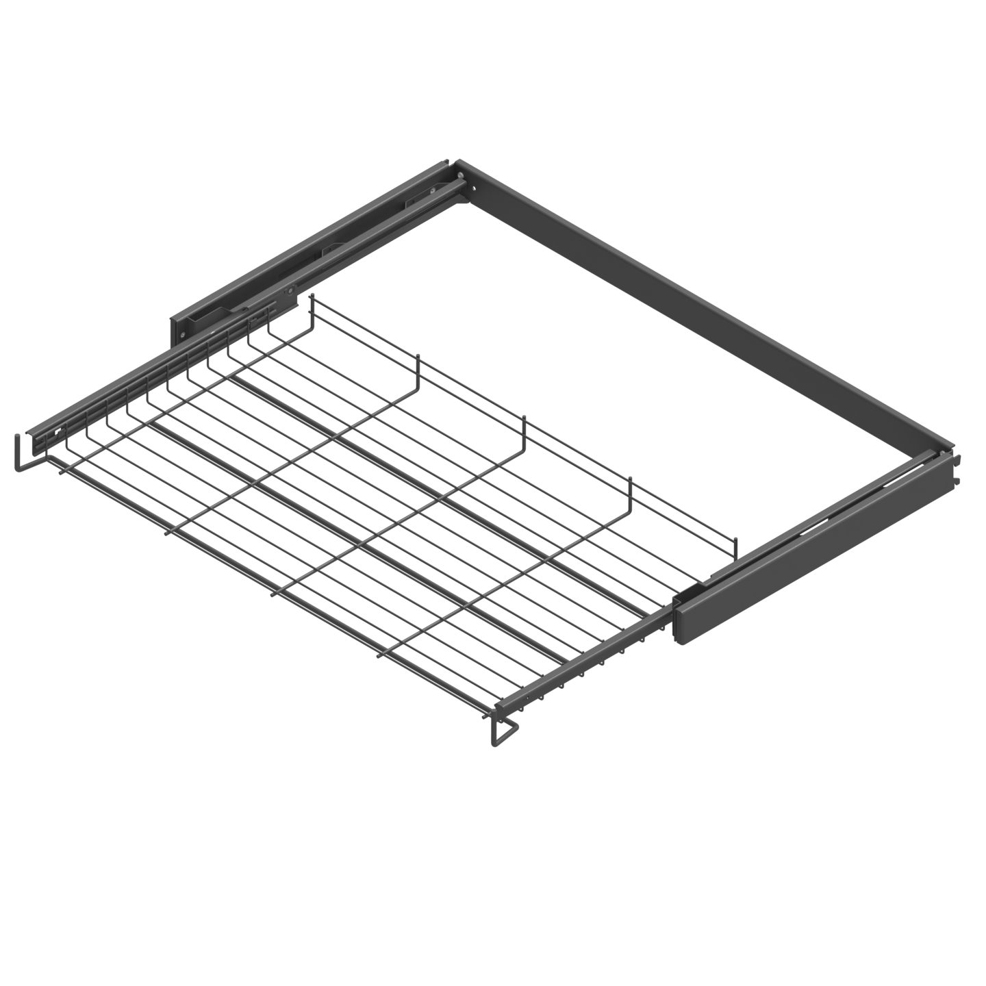 Ulosvedettävä hyllytaso LM 643 kehyksellä M800 antrasiitti