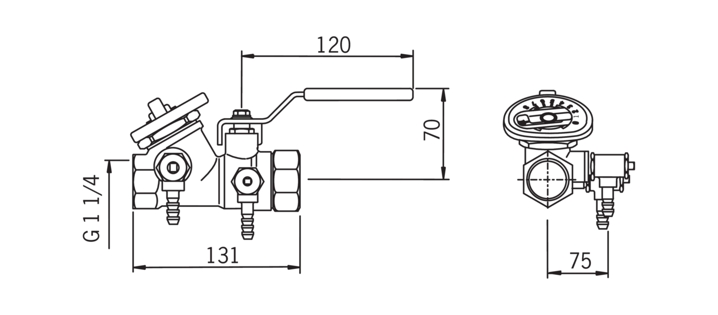 Linjasäätöventtiili Oras 410232 1 1/4