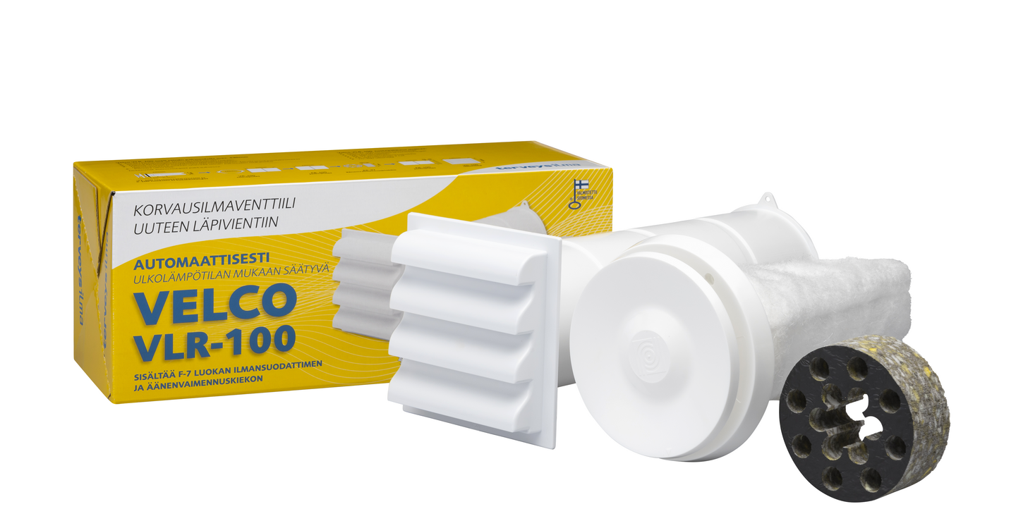 Korvausilmaventtiili Velco VLR-100 läpivienti