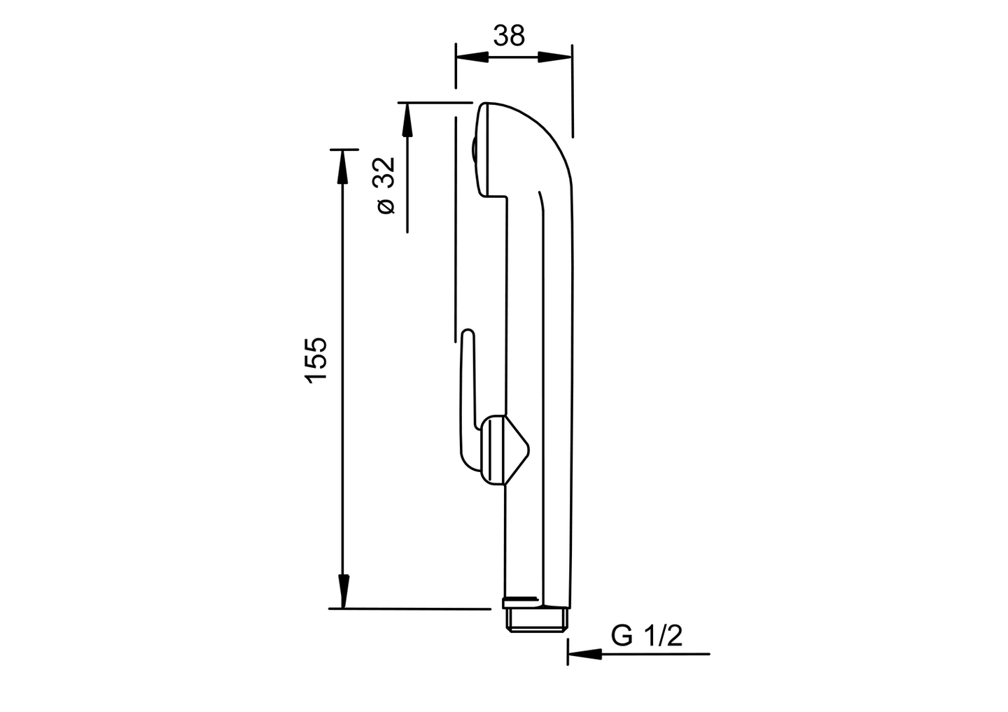 Bidetta-käsisuihku Oras 242050-33 musta