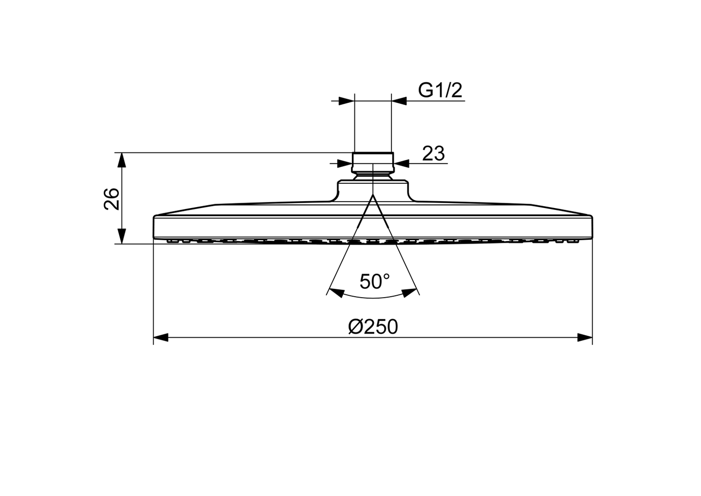 Kattosuihku Oras 272080N Optima Style 250mm