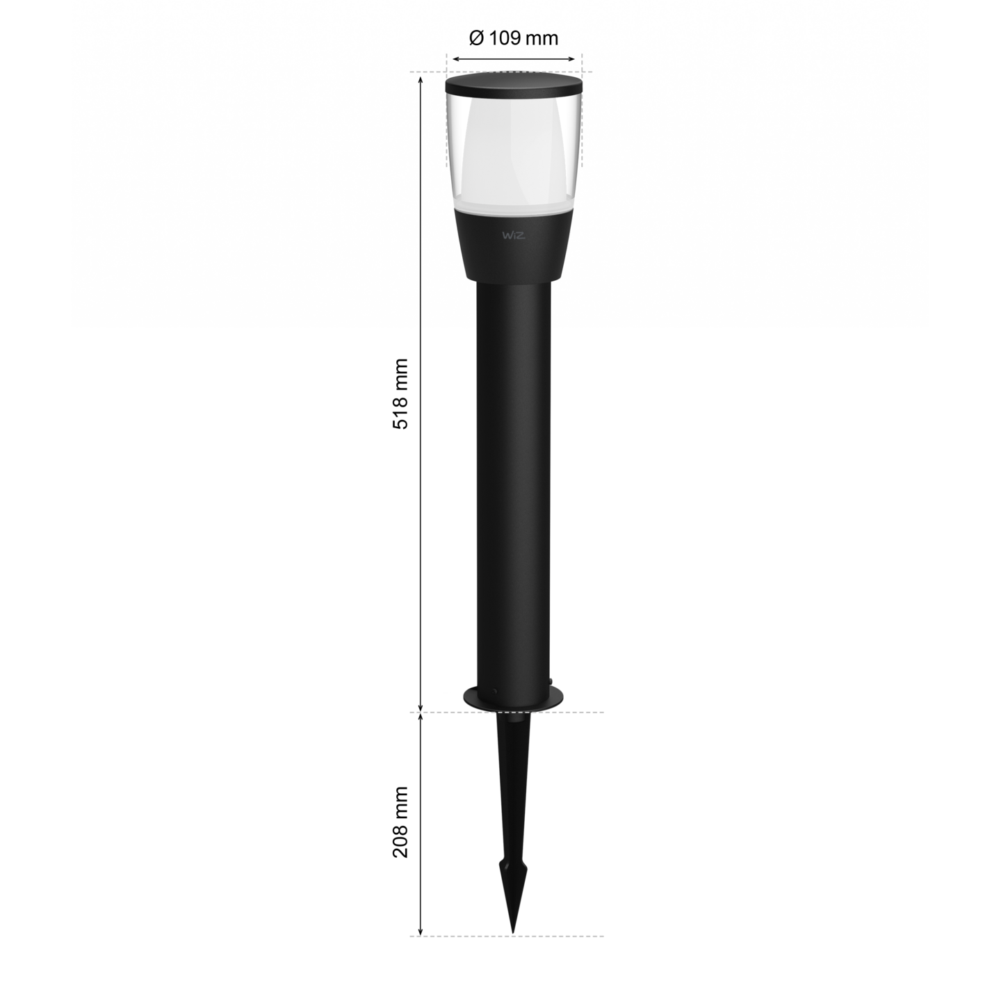Ulkopylväsvalaisin WiZ Elpas 320lm 3,6W 2700-5000K RGB laajennuspakkaus