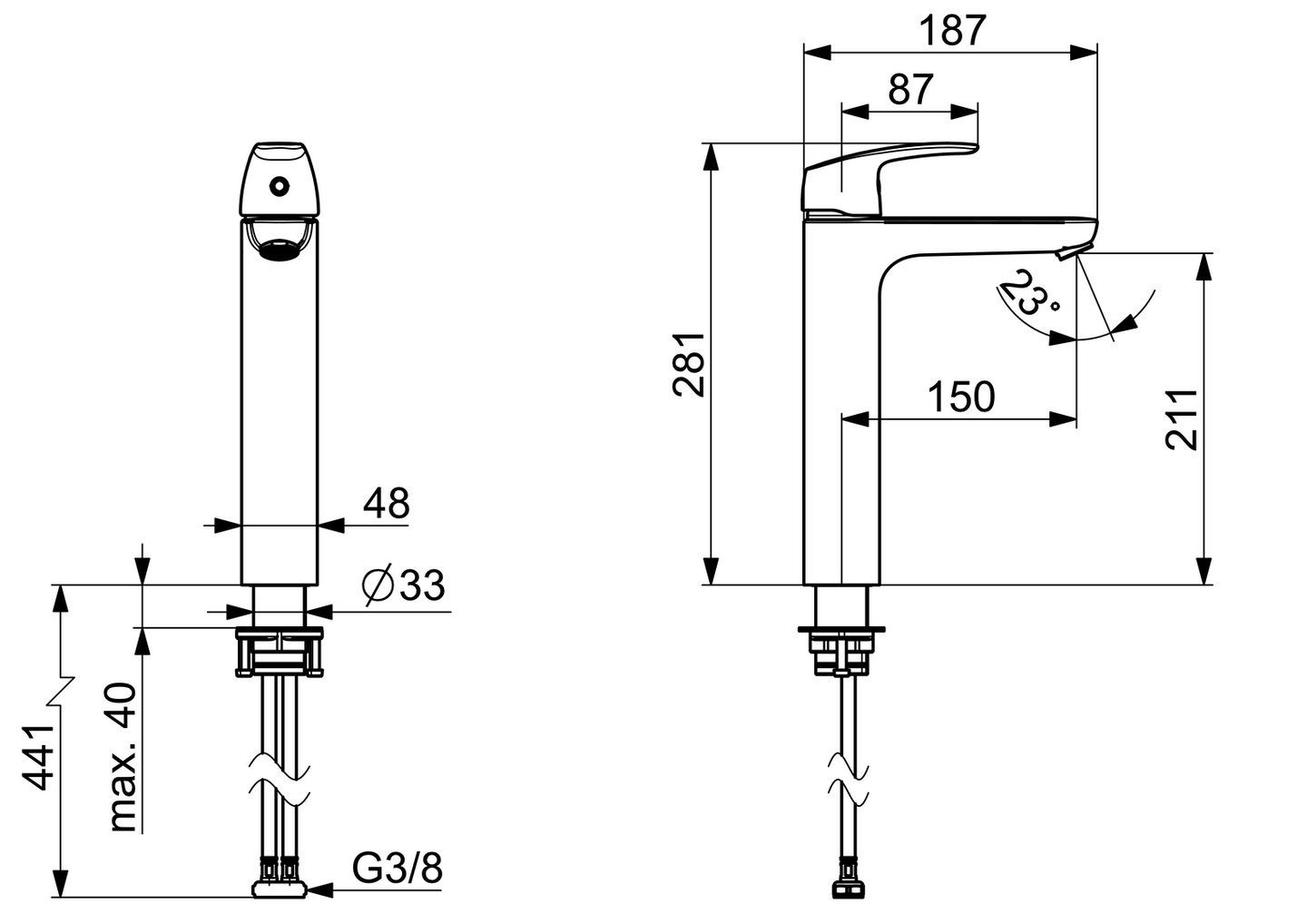 Pesuallashana Oras Safira 1006F-33 korkea musta