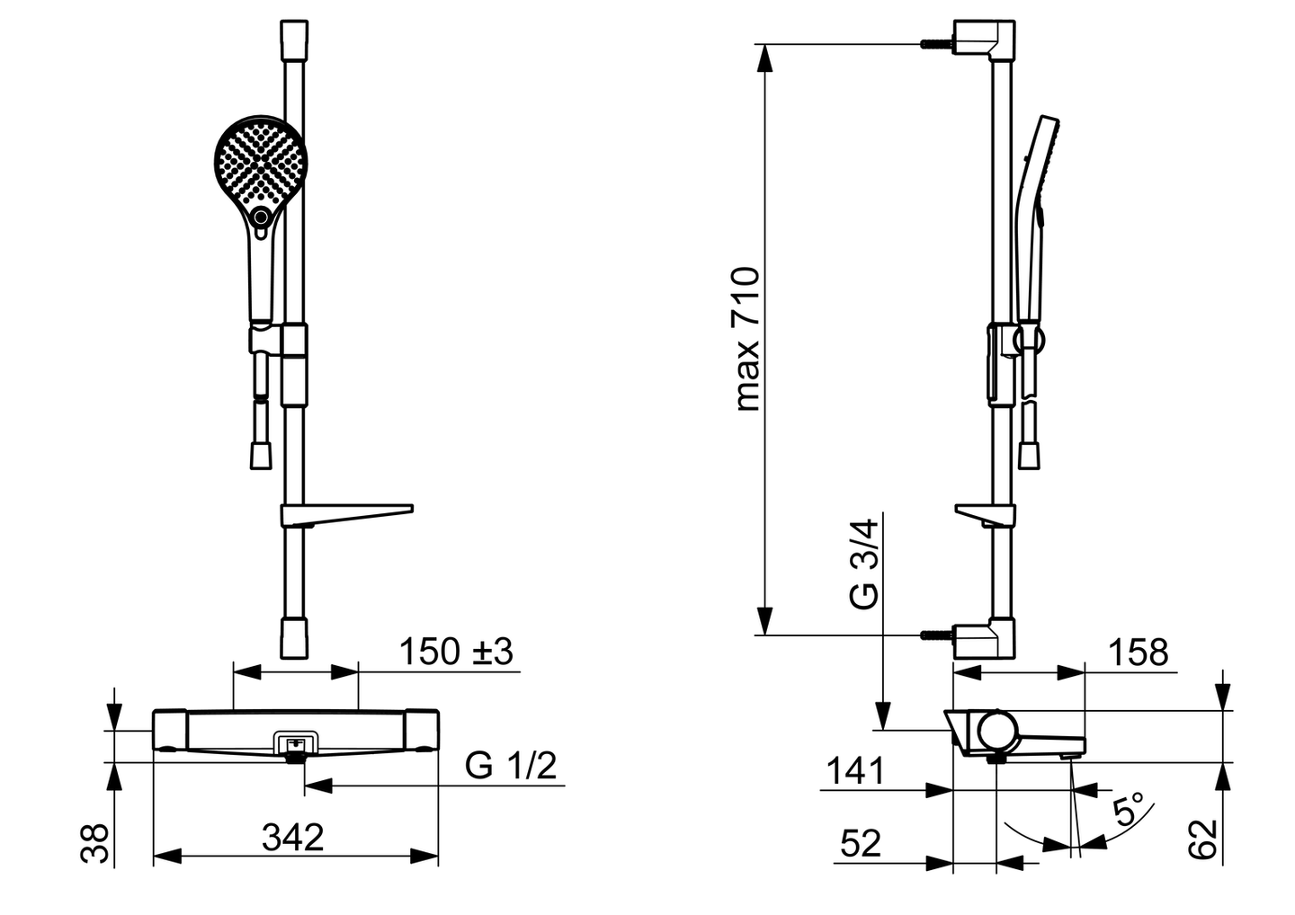 Ammehana ja suihkusetti Oras 7149N Optima Style