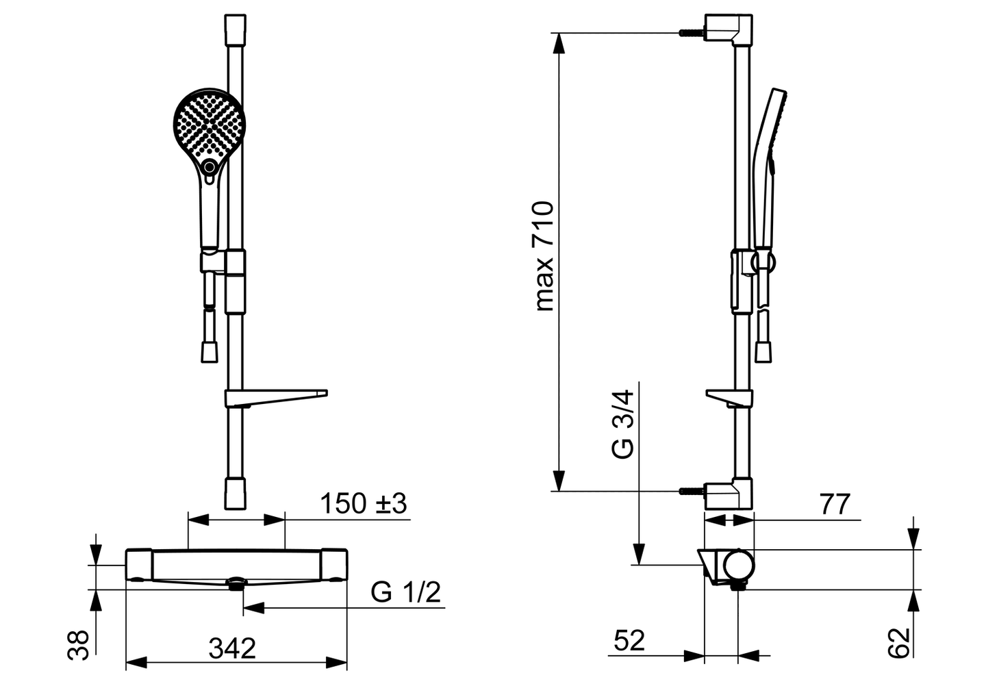 Suihkuhana ja suihkusetti Oras 7169N Optima Style