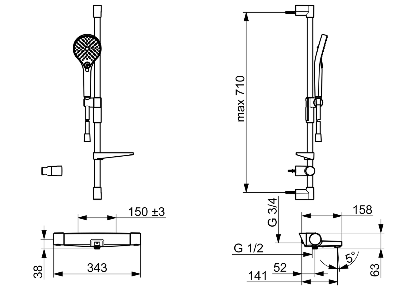 Ammehana ja suihkusetti Oras 7149-109 Optima Style Eco