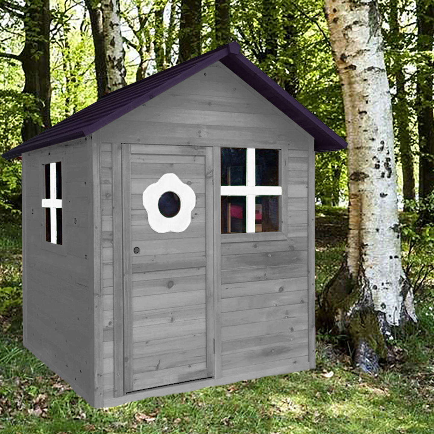 Leikkimökki harmaa/musta 158 x 148 x 132 cm NORDIC PLAY