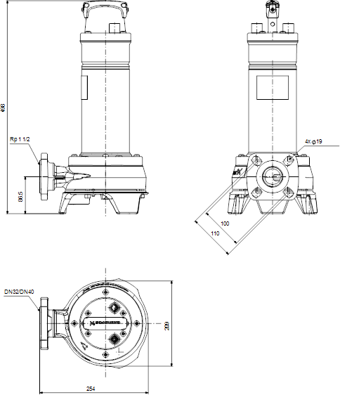 Jätevesipumppu repijällä Grundfos Unilift APG.40.10.3 3x400V