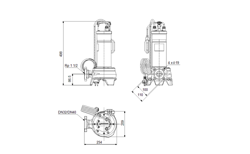 Jätevesipumppu repijällä Grundfos Unilift APG.40.10.A1 1x230V SCH