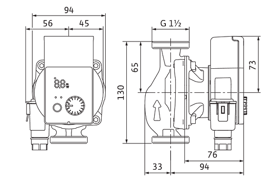 Lämpöjohtopumppu Wilo Yonos Pico 25/1-6-130