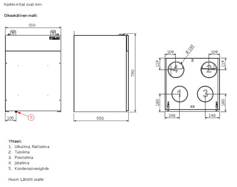 LTO-laite Nilan Comfort 350 Top Polar R