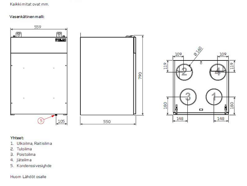LTO-laite Nilan Comfort 350 Top Polar L
