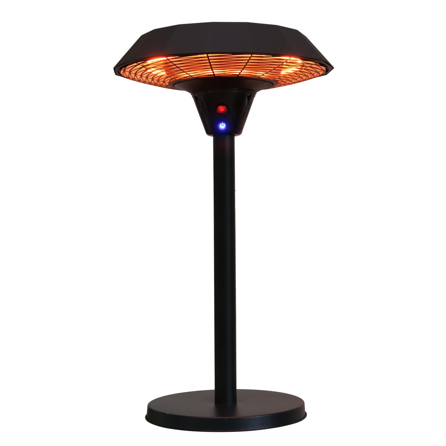 Terassilämmitin, pöytämalli 'Ufo' 800/1200/2100 W HA, musta HORTUS