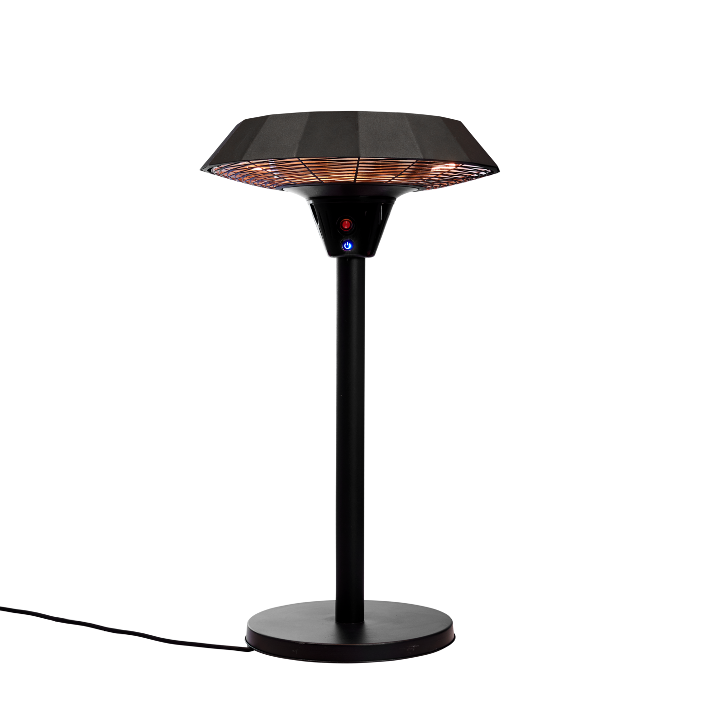 Terassilämmitin, pöytämalli 'Ufo' 800/1200/2100 W HA, musta HORTUS