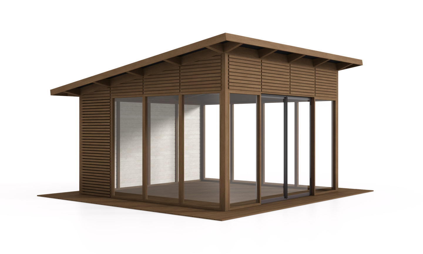 Lasipaviljonki Tammiston Puu 4x4m pulpettikatolla