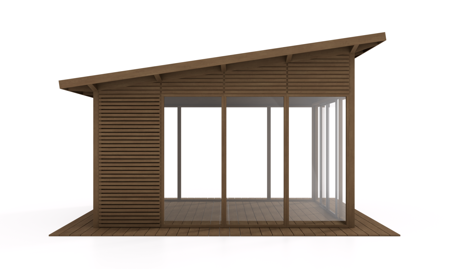 Lasipaviljonki Tammiston Puu 4x4m pulpettikatolla