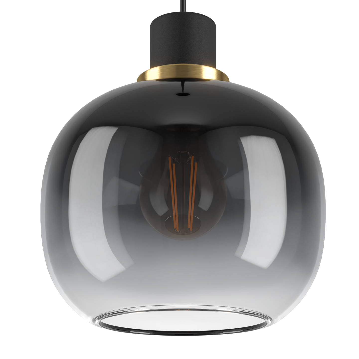 Riippuvalaisin EGLO Oilella 19x110cm E27 maks. 40W musta/harmaa savulasi