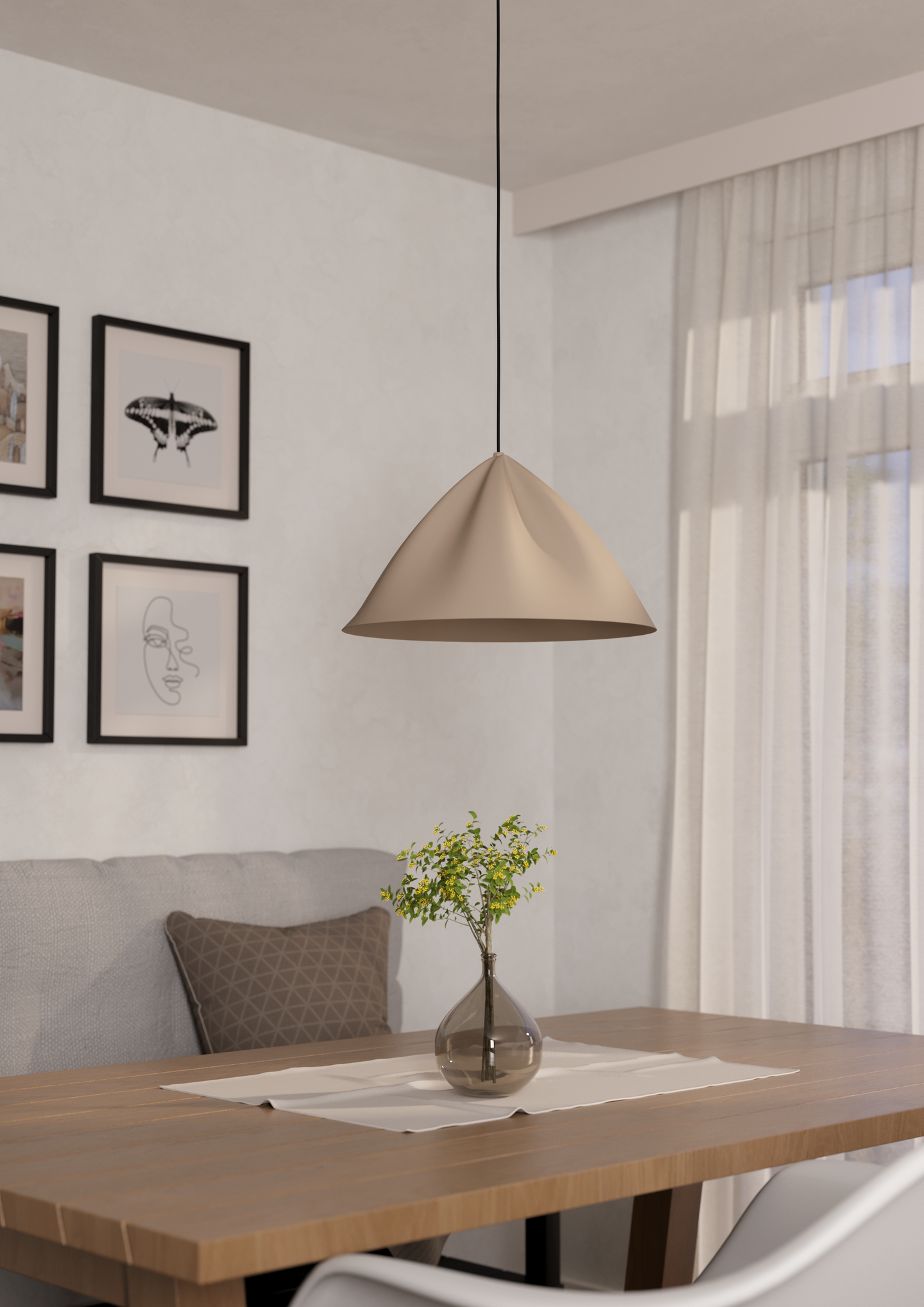 Riippuvalaisin EGLO Podere 42,5x110cm E27 maks 40W hiekka