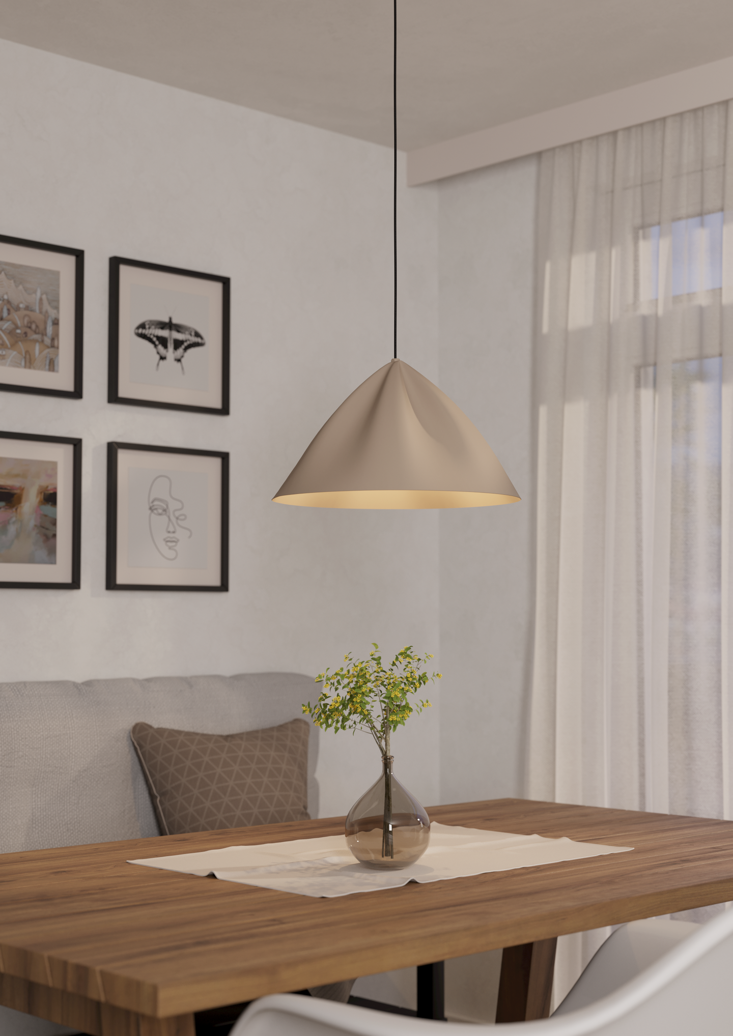 Riippuvalaisin EGLO Podere 42,5x110cm E27 maks 40W hiekka