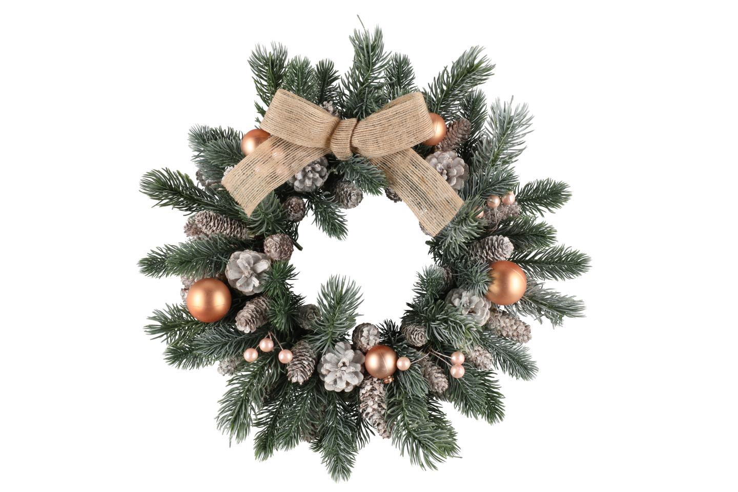 Kranssi Winteria huurre rusetilla 34cm