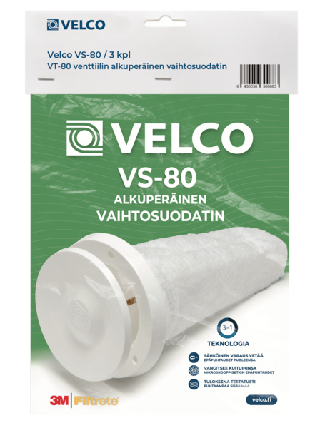 Vaihtosuodatin Velco VS-80 3kpl