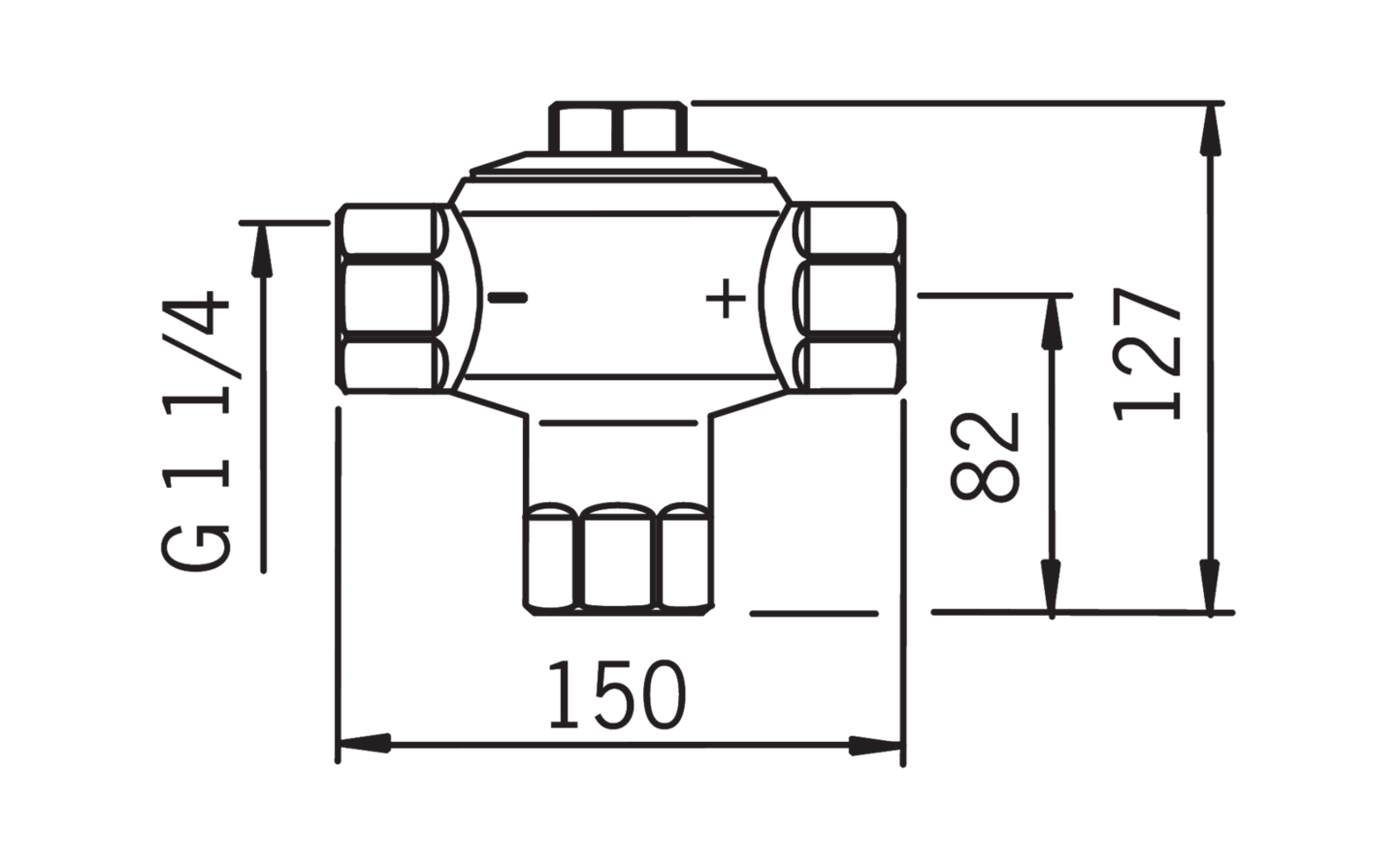Sekoitusventtiili Oras 421132 1 1/4 +17°