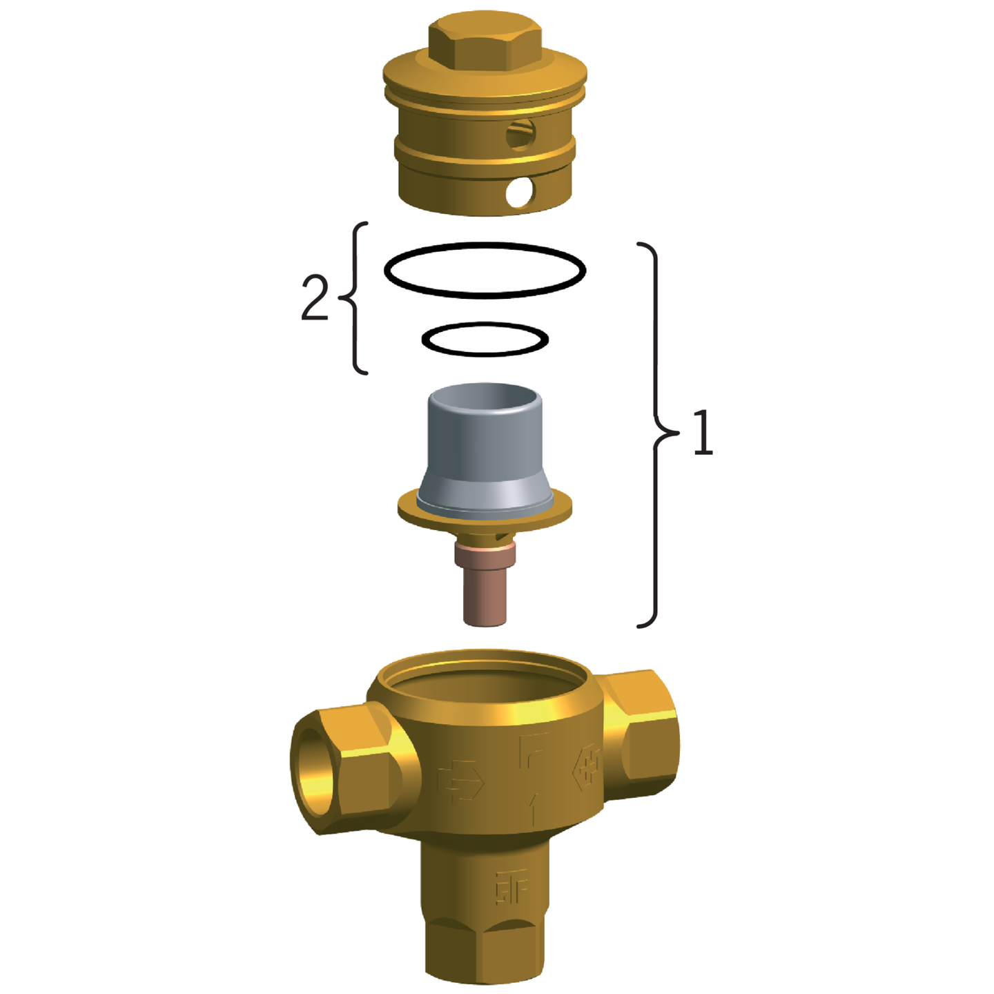 Sekoitusventtiili Oras 421132 1 1/4 +17°