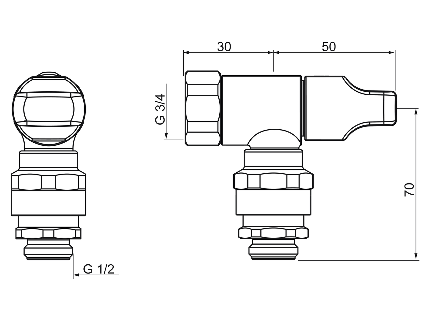 Pesukoneventtiili Oras 180 imusuojalla 3/4x1/2