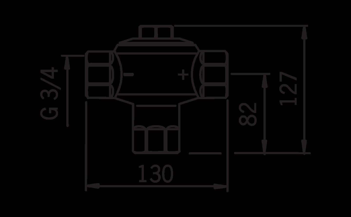 Sekoitusventtiili Oras 421320 3/4 +35C
