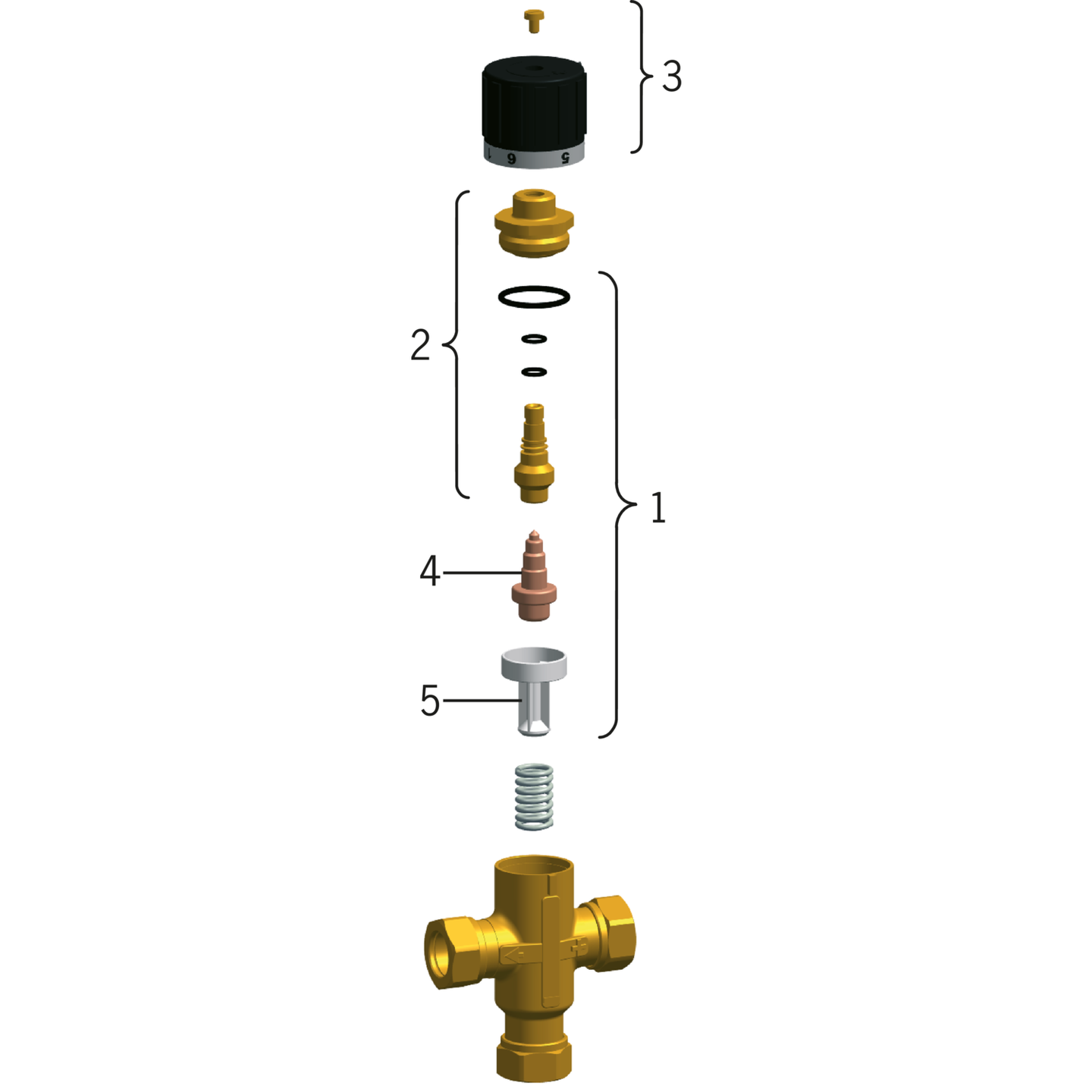 Syöttösekoitusventtiili Oras 421022 22mm 37-65C