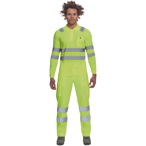 Pitkähihainen pikeepaita Cerva lugo HV keltainen